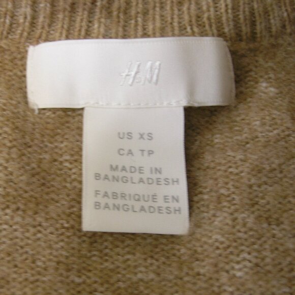 H&M open front long Tan Cardigan Women's size US XSMALL - Picture 5 of 11